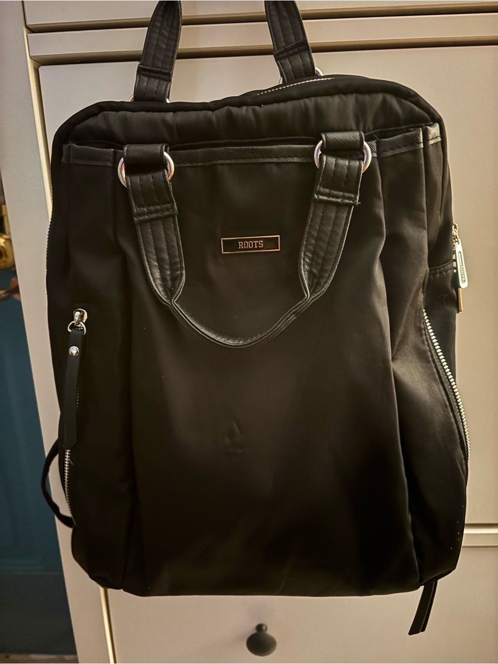 Roots Black Men's nylon Backpack
